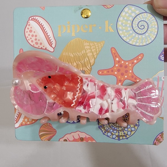 Piper K Accessories - NEW! Piper K Colorful Lobster Pearl Hair Claw Hair Clip Sea Life Coastal Beach